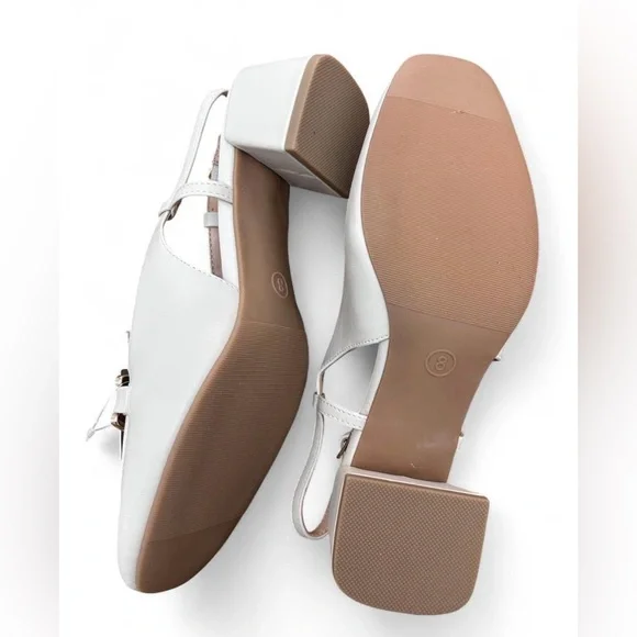 NWT A New Day Cream Memory Foam Block Heels Size 8 Slingback Loafers - Picture 6 of 6